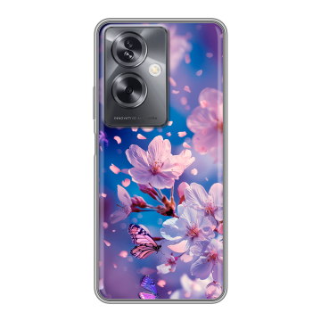 Силиконовый чехол на OnePlus Nord N30 SE 5G с принтом цветы бабочки Силиконовый чехол на OnePlus Nord N30 SE 5G с принтом цветы бабочки