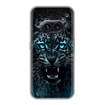 Силиконовый чехол на Nothing Phone (2a) с принтом Темный леопард Силиконовый чехол на Nothing Phone (2a) с принтом Темный леопард