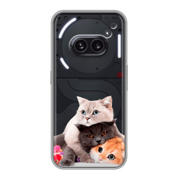 Силиконовый чехол на Nothing Phone (2a) с принтом Кошки Силиконовый чехол на Nothing Phone (2a) с принтом Кошки