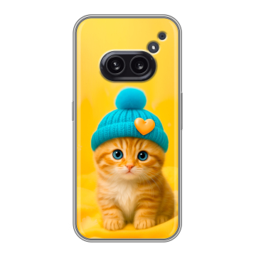 Силиконовый чехол на Nothing Phone (2a) с принтом Котенок в шапке Силиконовый чехол на Nothing Phone (2a) с принтом Котенок в шапке