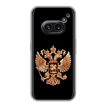 Силиконовый чехол на Nothing Phone (2a) с принтом Герб России золотой