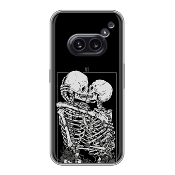 Силиконовый чехол на Nothing Phone (2a) с принтом Поцелуй скелетов Силиконовый чехол на Nothing Phone (2a) с принтом Поцелуй скелетов