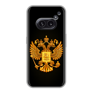 Силиконовый чехол на Nothing Phone (2a) с принтом Герб России желтый