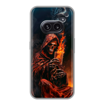 Силиконовый чехол на Nothing Phone (2a) с принтом Скелет и карты Силиконовый чехол на Nothing Phone (2a) с принтом Скелет и карты