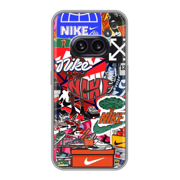 Силиконовый чехол на Nothing Phone (2a) с принтом Найк Nike яркий Силиконовый чехол на Nothing Phone (2a) с принтом Найк Nike яркий