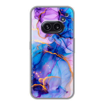 Силиконовый чехол на Nothing Phone (2a) с принтом синий мрамор Силиконовый чехол на Nothing Phone (2a) с принтом синий мрамор