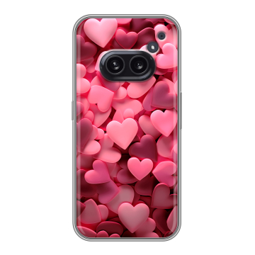 Силиконовый чехол на Nothing Phone (2a) с принтом розовые сердечки Силиконовый чехол на Nothing Phone (2a) с принтом розовые сердечки