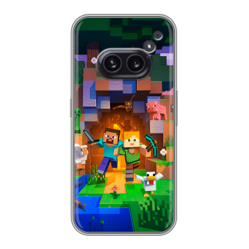 Силиконовый чехол на Nothing Phone (2a) с принтом Майнкрафт Minecraft