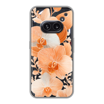 Силиконовый чехол на Nothing Phone (2a) с принтом Бежевые цветы