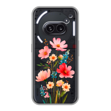 Силиконовый чехол на Nothing Phone (2a) с принтом Цветы