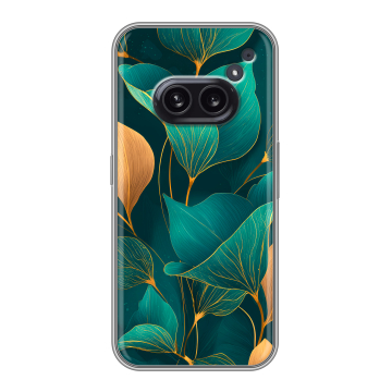 Силиконовый чехол на Nothing Phone (2a) с принтом Листья и золото