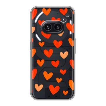 Силиконовый чехол на Nothing Phone (2a) с принтом Сердечки