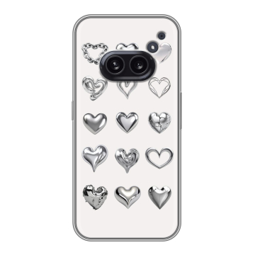 Силиконовый чехол на Nothing Phone (2a) с принтом Y2K сердечки Силиконовый чехол на Nothing Phone (2a) с принтом Y2K сердечки