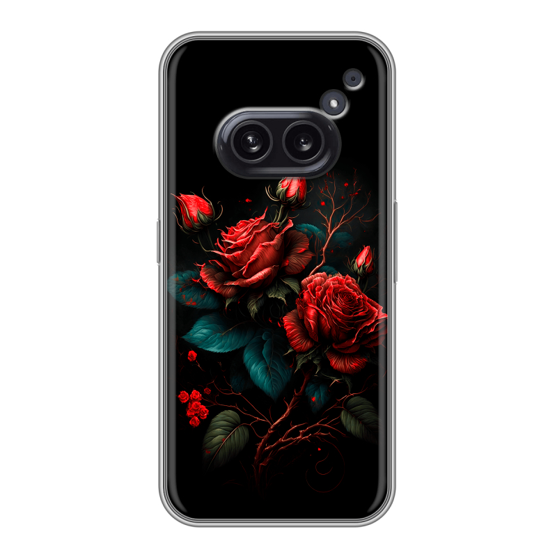 Силиконовый чехол на Nothing Phone (2a) с принтом Розы красные Силиконовый чехол на Nothing Phone (2a) с принтом Розы красные