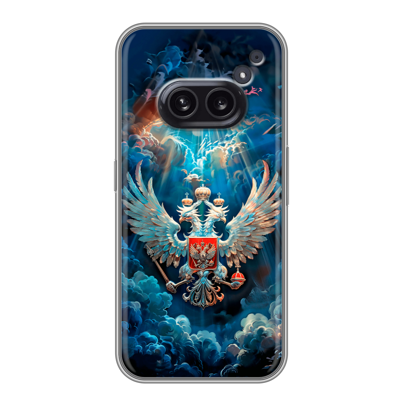Силиконовый чехол на Nothing Phone (2a) с принтом Герб флаг России Силиконовый чехол на Nothing Phone (2a) с принтом Герб флаг России