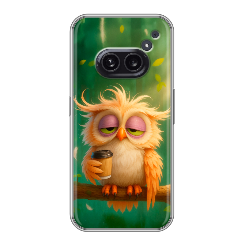 Силиконовый чехол на Nothing Phone (2a) с принтом сова Силиконовый чехол на Nothing Phone (2a) с принтом сова