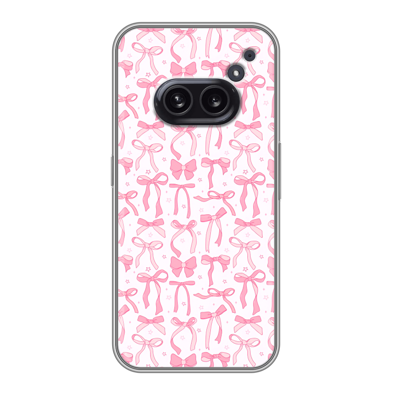 Силиконовый чехол на Nothing Phone (2a) с принтом Розовые бантики Силиконовый чехол на Nothing Phone (2a) с принтом Розовые бантики