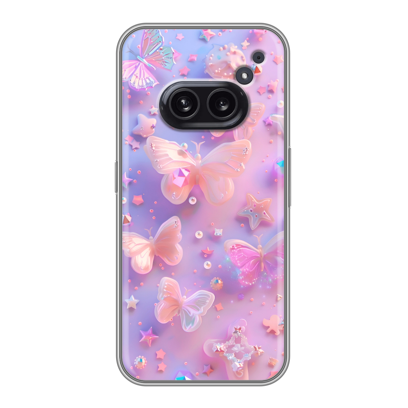 Силиконовый чехол на Nothing Phone (2a) с принтом Бабочки Силиконовый чехол на Nothing Phone (2a) с принтом Бабочки
