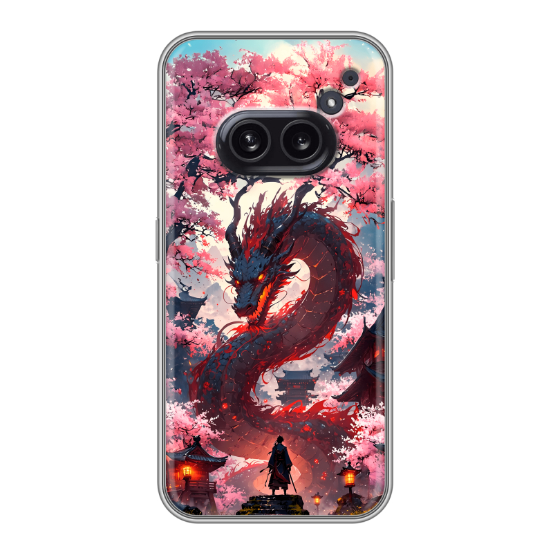 Силиконовый чехол на Nothing Phone (2a) с принтом Дракон Японский Силиконовый чехол на Nothing Phone (2a) с принтом Дракон Японский