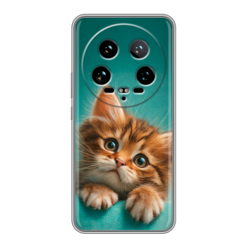 Силиконовый чехол на Xiaomi 14 Ultra с принтом котенок Силиконовый чехол на Xiaomi 14 Ultra с принтом котенок
