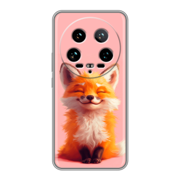 Силиконовый чехол на Xiaomi 14 Ultra с принтом милая лиса Силиконовый чехол на Xiaomi 14 Ultra с принтом милая лиса