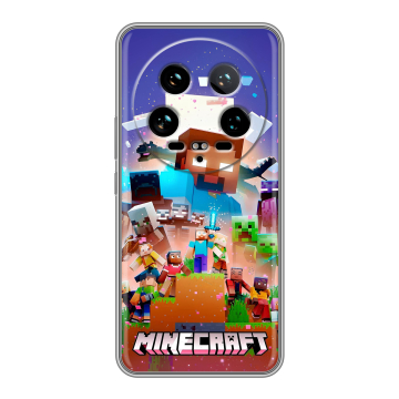 Силиконовый чехол на Xiaomi 14 Ultra с принтом Майнкрафт Minecraft Силиконовый чехол на Xiaomi 14 Ultra с принтом Майнкрафт Minecraft