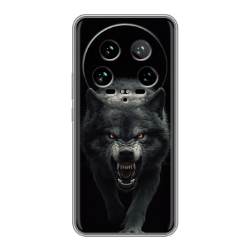 Силиконовый чехол на Xiaomi 14 Ultra с принтом Волк Силиконовый чехол на Xiaomi 14 Ultra с принтом Волк