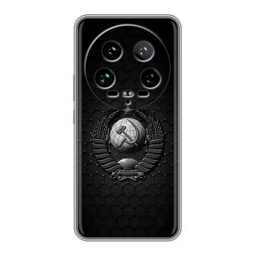 Силиконовый чехол на Xiaomi 14 Ultra с принтом Герб Флаг СССР