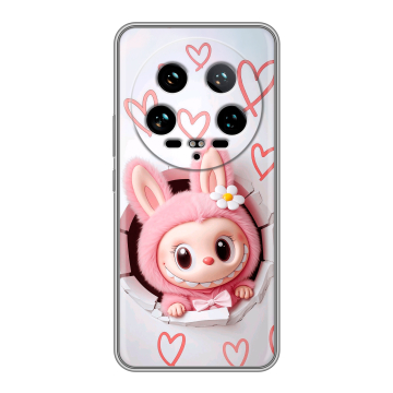 Силиконовый чехол на Xiaomi 14 Ultra с принтом Labubu Лабубу