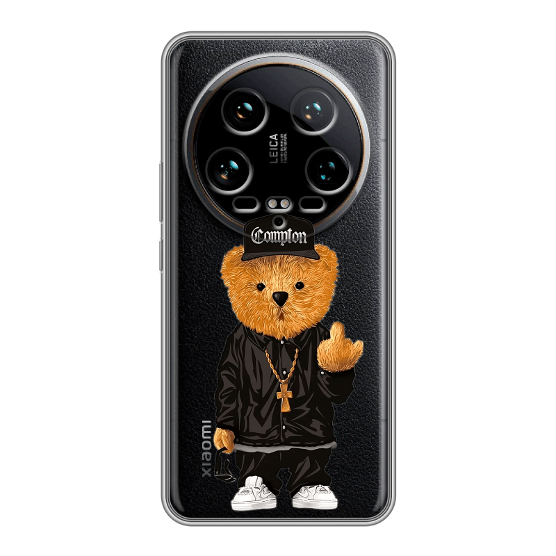 Силиконовый чехол на Xiaomi 14 Ultra с принтом Мишка Силиконовый чехол на Xiaomi 14 Ultra с принтом Мишка
