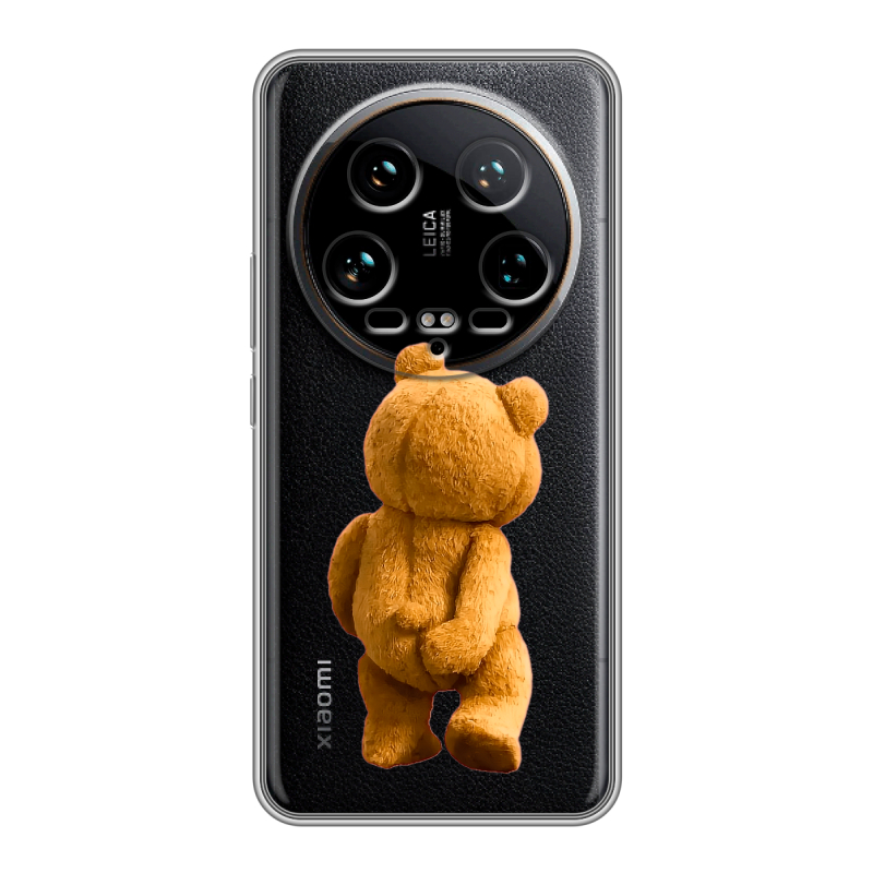 Силиконовый чехол на Xiaomi 14 Ultra с принтом Медведь Силиконовый чехол на Xiaomi 14 Ultra с принтом Медведь