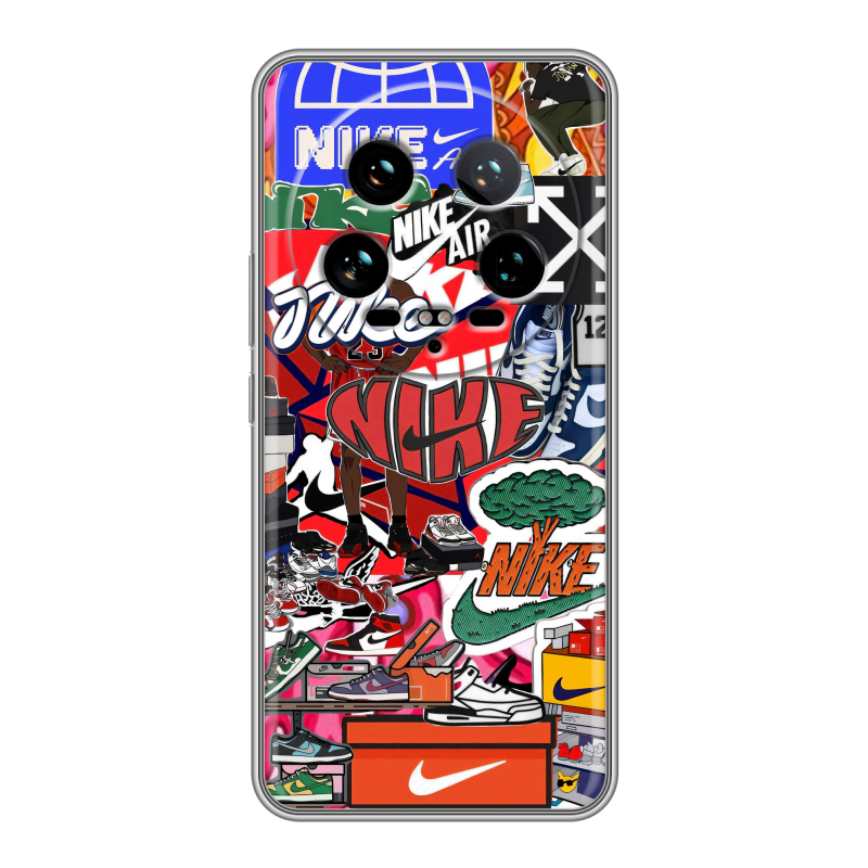 Силиконовый чехол на Xiaomi 14 Ultra с принтом Найк Nike яркий Силиконовый чехол на Xiaomi 14 Ultra с принтом Найк Nike яркий