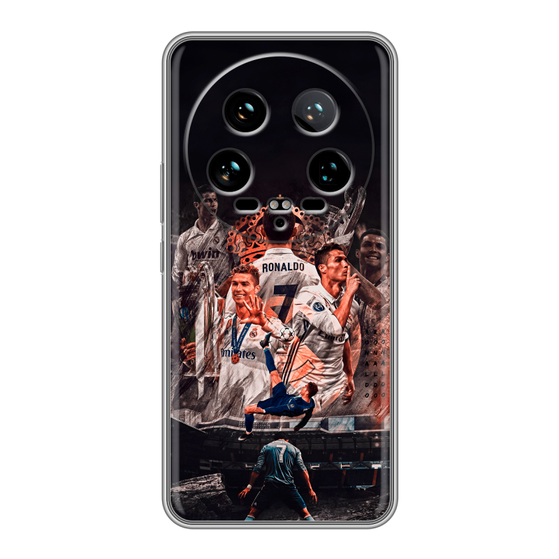 Силиконовый чехол на Xiaomi 14 Ultra с принтом Реал Роналдо Real Ronaldo Силиконовый чехол на Xiaomi 14 Ultra с принтом Реал Роналдо Real Ronaldo