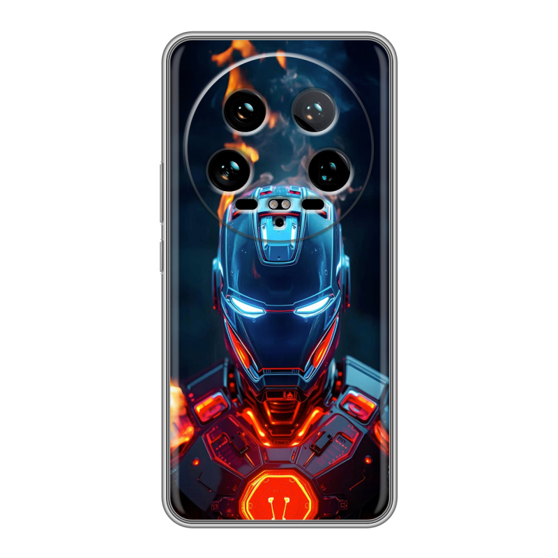 Силиконовый чехол на Xiaomi 14 Ultra с принтом IronMan Железный человек Силиконовый чехол на Xiaomi 14 Ultra с принтом IronMan Железный человек