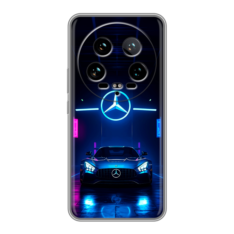 Силиконовый чехол на Xiaomi 14 Ultra с принтом Mercedes Мерседес Силиконовый чехол на Xiaomi 14 Ultra с принтом Mercedes Мерседес