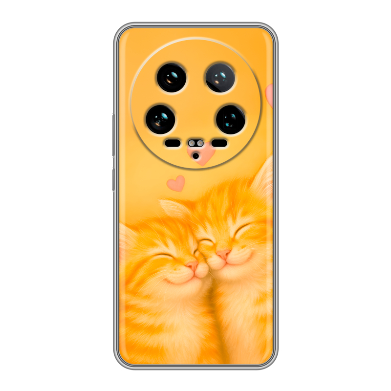Силиконовый чехол на Xiaomi 14 Ultra с принтом Милые котята Силиконовый чехол на Xiaomi 14 Ultra с принтом Милые котята