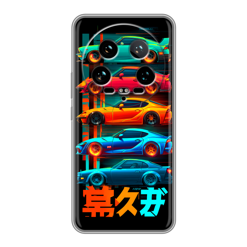 Силиконовый чехол на Xiaomi 14 Ultra с принтом машины тачки Силиконовый чехол на Xiaomi 14 Ultra с принтом машины тачки