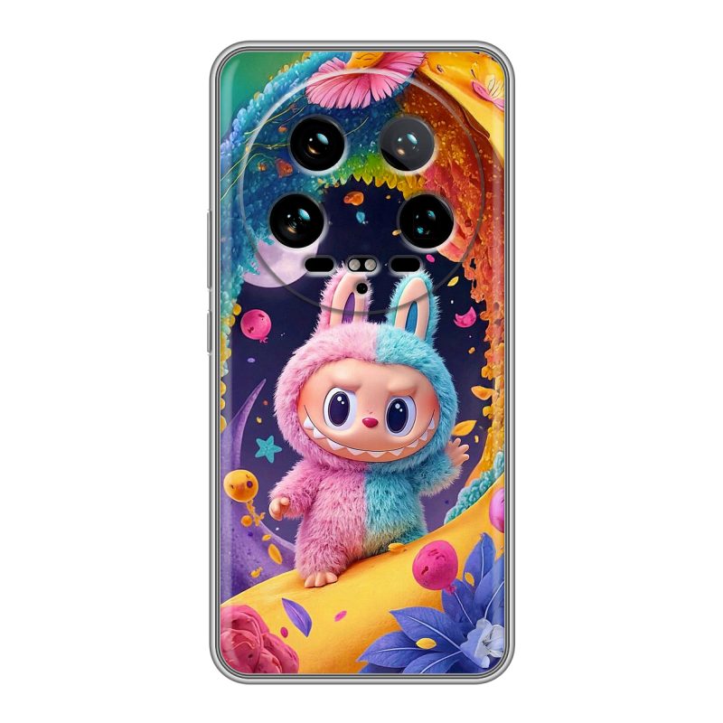 Силиконовый чехол на Xiaomi 14 Ultra с принтом Labubu Лабубу Силиконовый чехол на Xiaomi 14 Ultra с принтом Labubu Лабубу