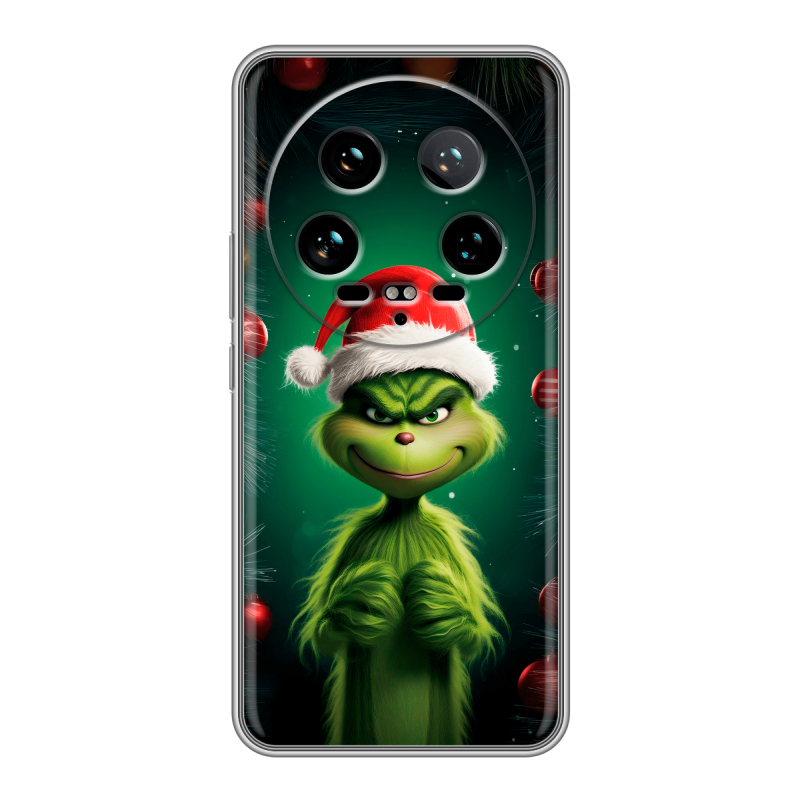 Силиконовый чехол на Xiaomi 14 Ultra с принтом Гринч Новый год Рождество Силиконовый чехол на Xiaomi 14 Ultra с принтом Гринч Новый год Рождество