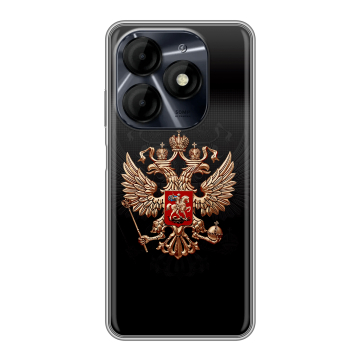 Силиконовый чехол на Itel P55 4G с принтом Герб России Силиконовый чехол на Itel P55 4G с принтом Герб России