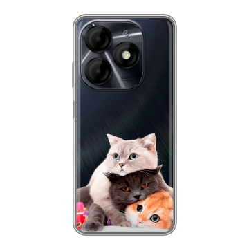 Силиконовый чехол на Itel P55 4G с принтом Кошки Силиконовый чехол на Itel P55 4G с принтом Кошки