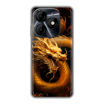 Силиконовый чехол на Itel P55 4G с принтом Золотой дракон