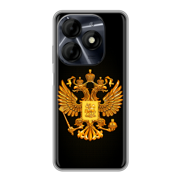 Силиконовый чехол на Itel P55 4G с принтом Герб России желтый