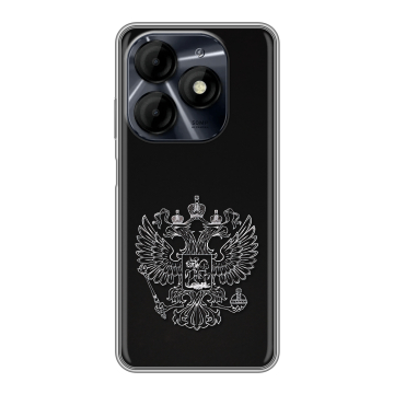 Силиконовый чехол на Itel P55 4G с принтом Герб России Силиконовый чехол на Itel P55 4G с принтом Герб России