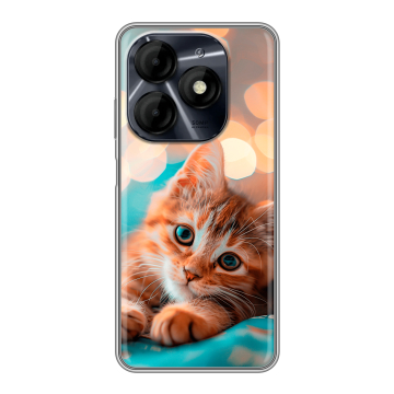 Силиконовый чехол на Itel P55 4G с принтом котик