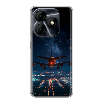 Силиконовый чехол на Itel P55 4G с принтом самолет Силиконовый чехол на Itel P55 4G с принтом самолет