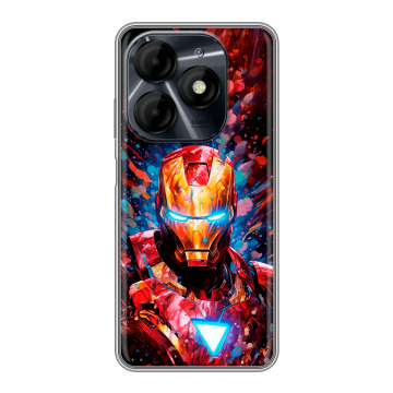 Силиконовый чехол на Itel P55 4G с принтом Железный человек Ironman Силиконовый чехол на Itel P55 4G с принтом Железный человек Ironman