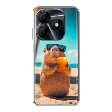 Силиконовый чехол на Itel P55 4G с принтом Капибара
