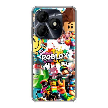 Силиконовый чехол на Itel P55 4G с принтом Roblox Роблокс