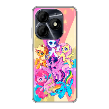 Силиконовый чехол на Itel P55 4G с принтом My little pony Дружба чудо Силиконовый чехол на Itel P55 4G с принтом My little pony Дружба чудо